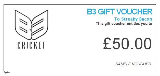 Cricket bat gift card